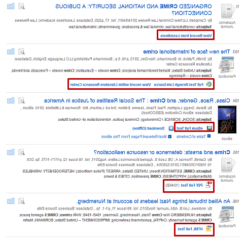 fulltext search results. Navigate by link to jump to a title result.